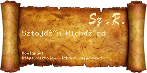 Sztoján Richárd névjegykártya